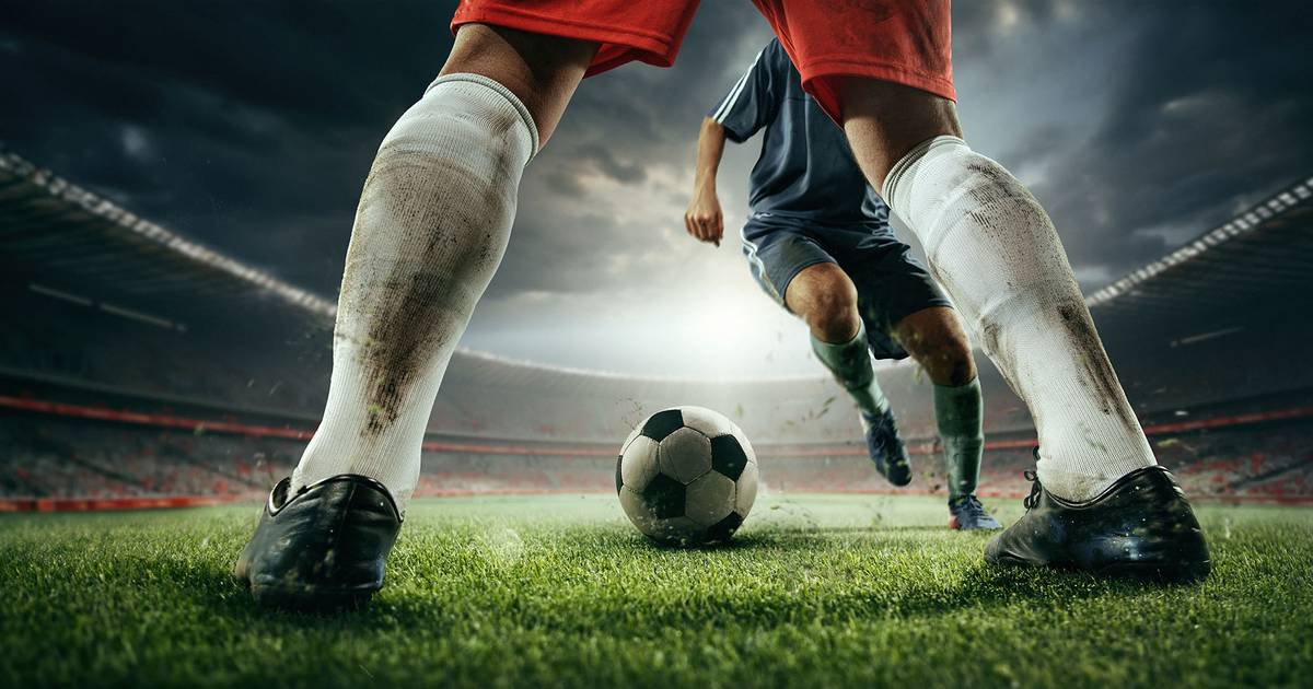Players playing soccer