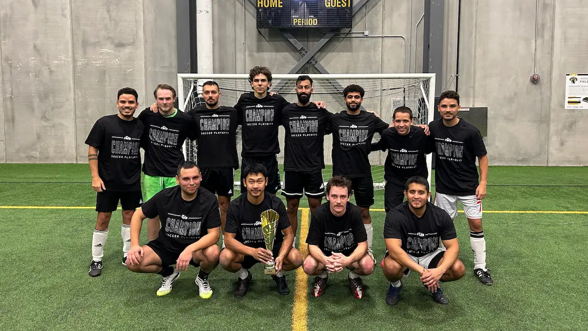 Rafa League players posing with trophy